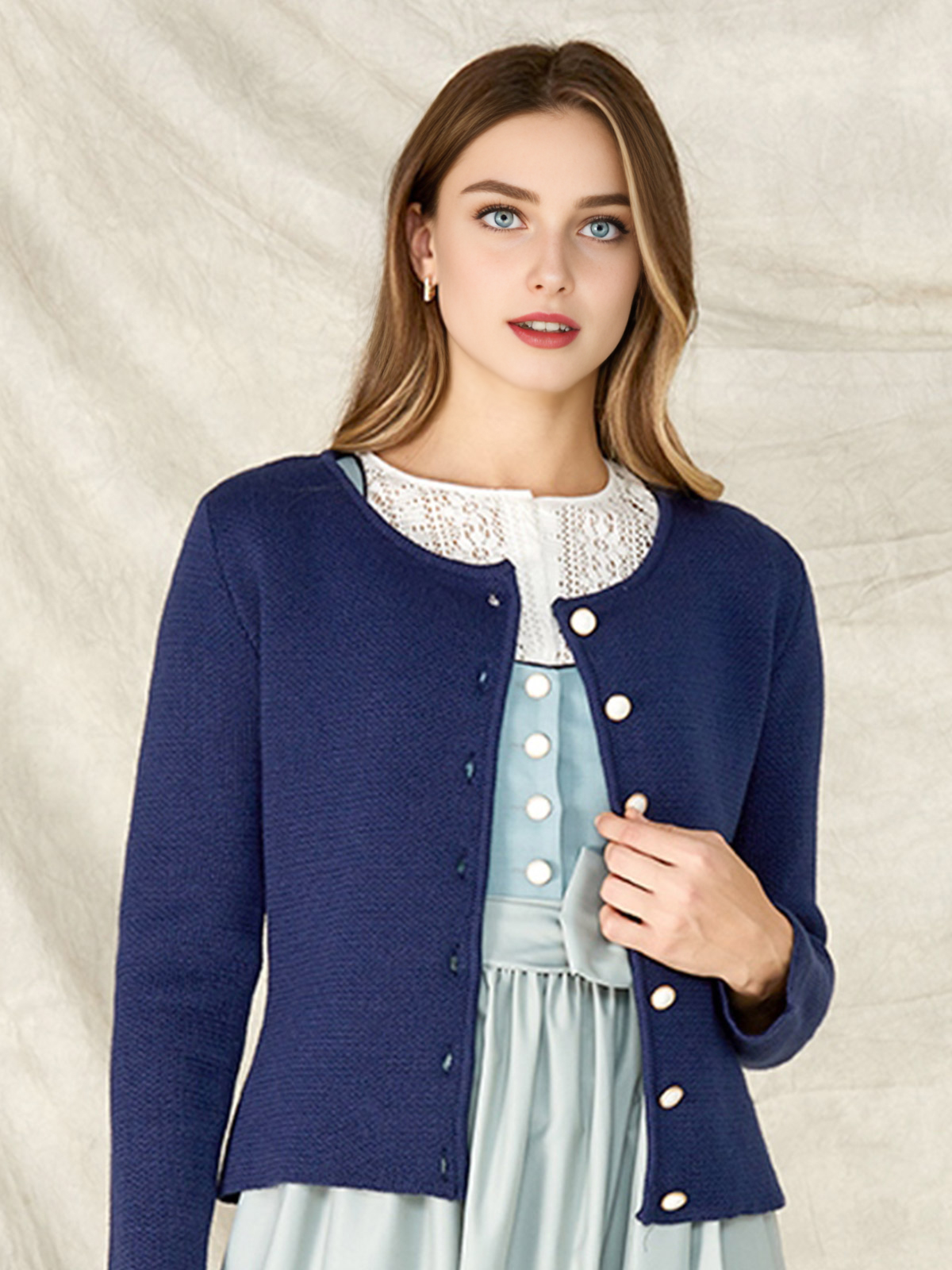 Samt Dunkelblau Kleid