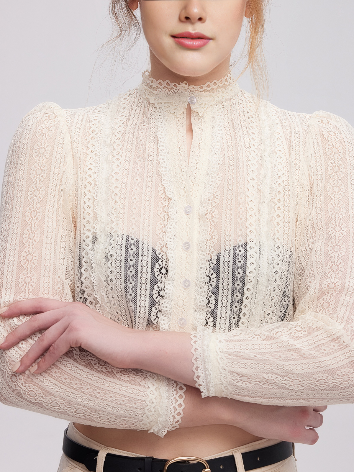 Dirndl Bluse in Beige