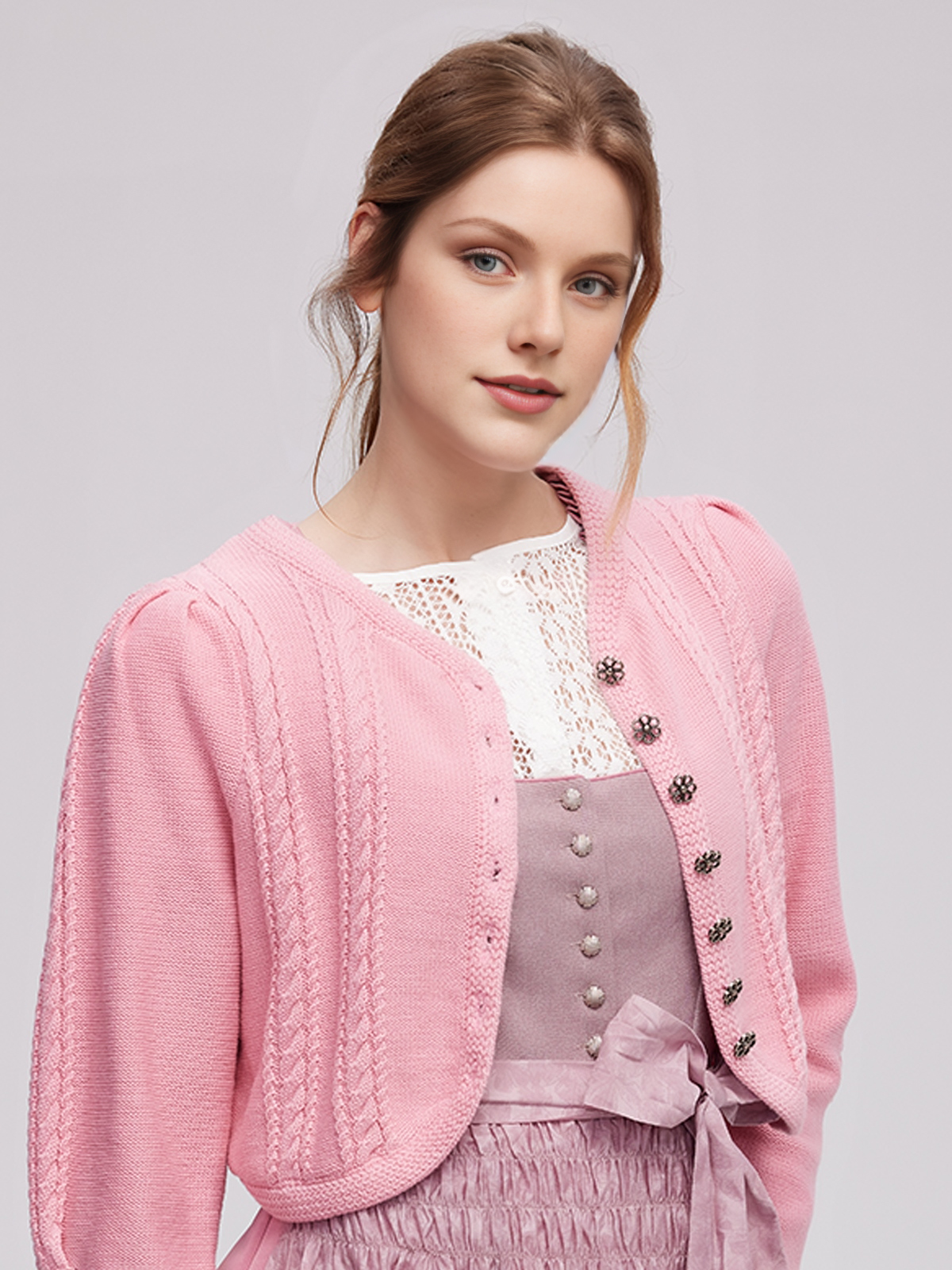 Dirndl Bluse in Rosa