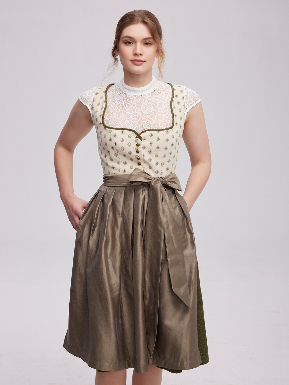 Ein elegantes Dirndl in Petrol Samt